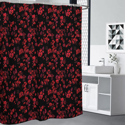 Rose Petals Pattern Print Shower Curtain