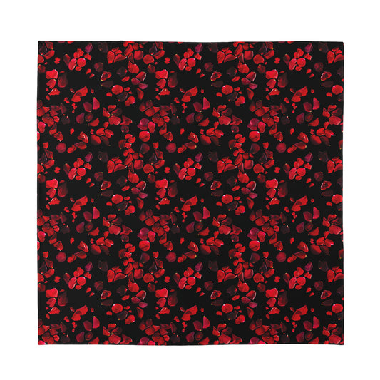Rose Petals Pattern Print Silk Bandana