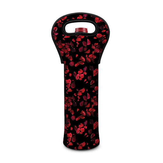 Rose Petals Pattern Print Single Neoprene Wine Tote