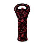 Rose Petals Pattern Print Single Neoprene Wine Tote