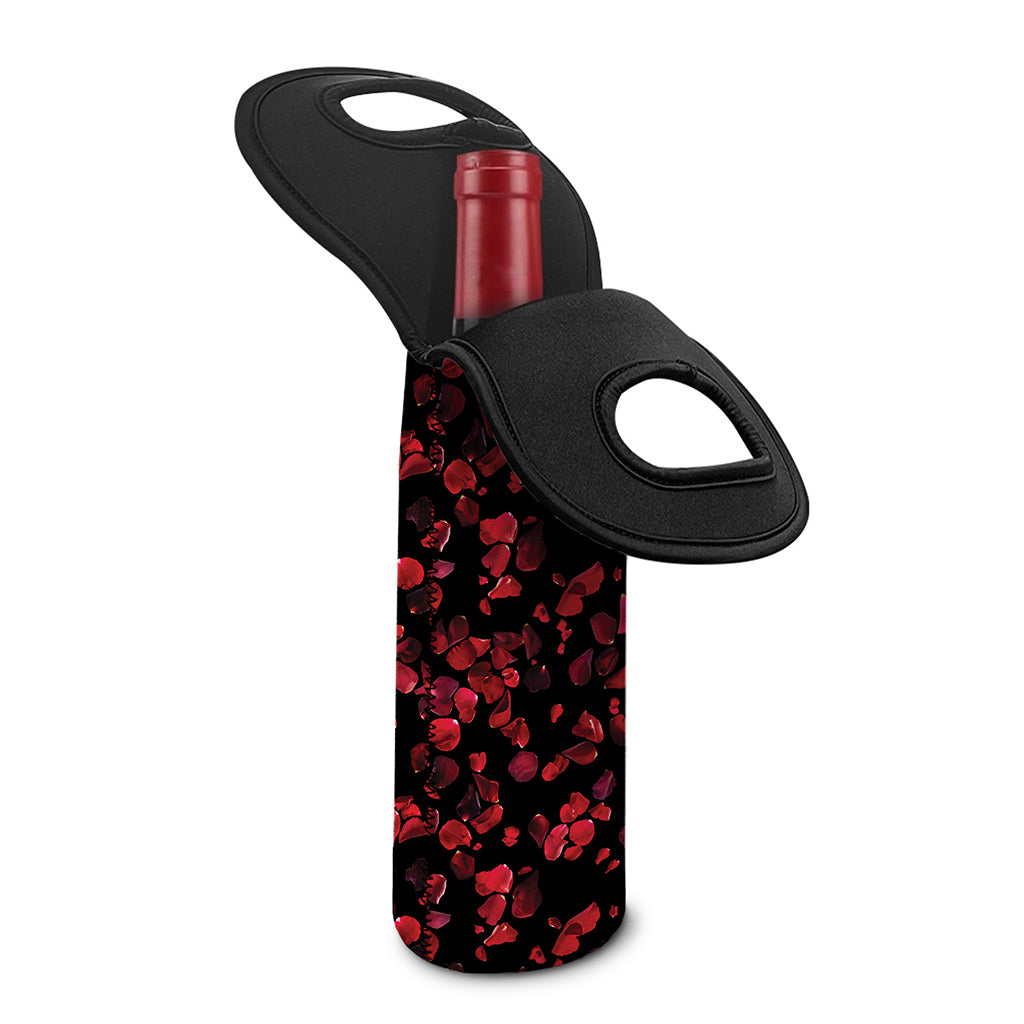 Rose Petals Pattern Print Single Neoprene Wine Tote