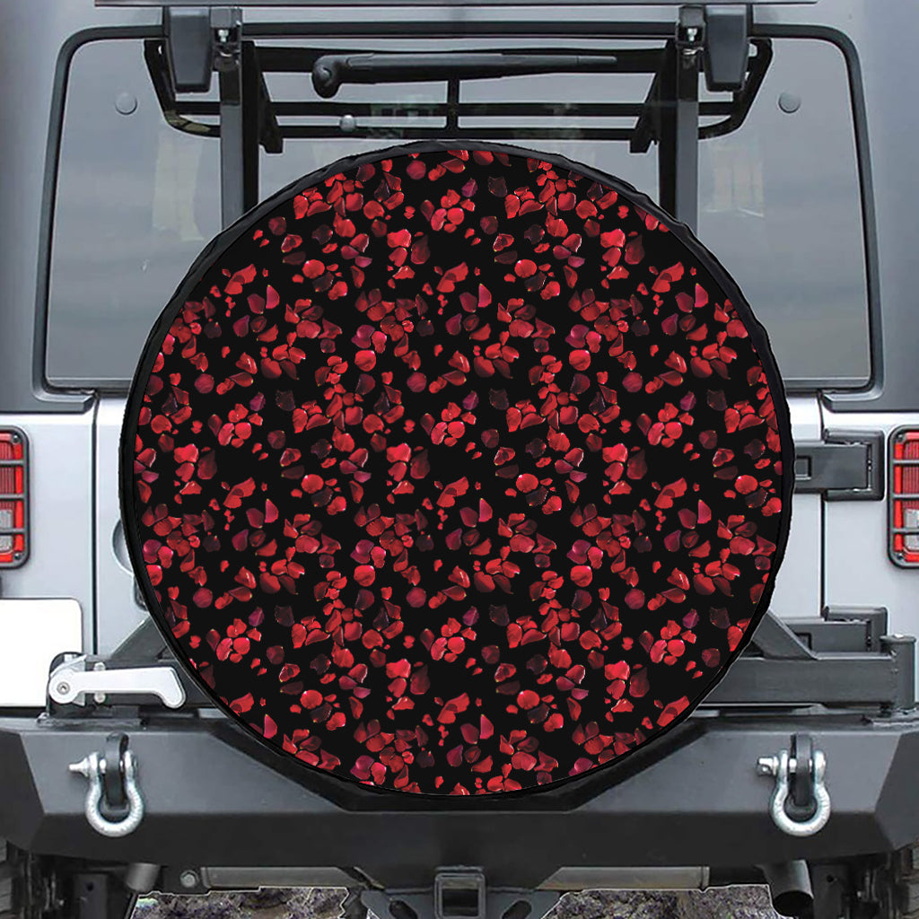 Rose Petals Pattern Print Tire Cover