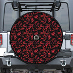 Rose Petals Pattern Print Tire Cover With Camera Hole
