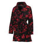 Rose Petals Pattern Print Women's Bathrobe