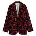 Rose Petals Pattern Print Women's Cotton Blazer