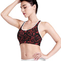 Rose Petals Pattern Print Women's Sports Bra