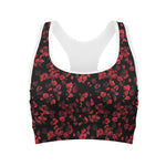 Rose Petals Pattern Print Women's Sports Bra