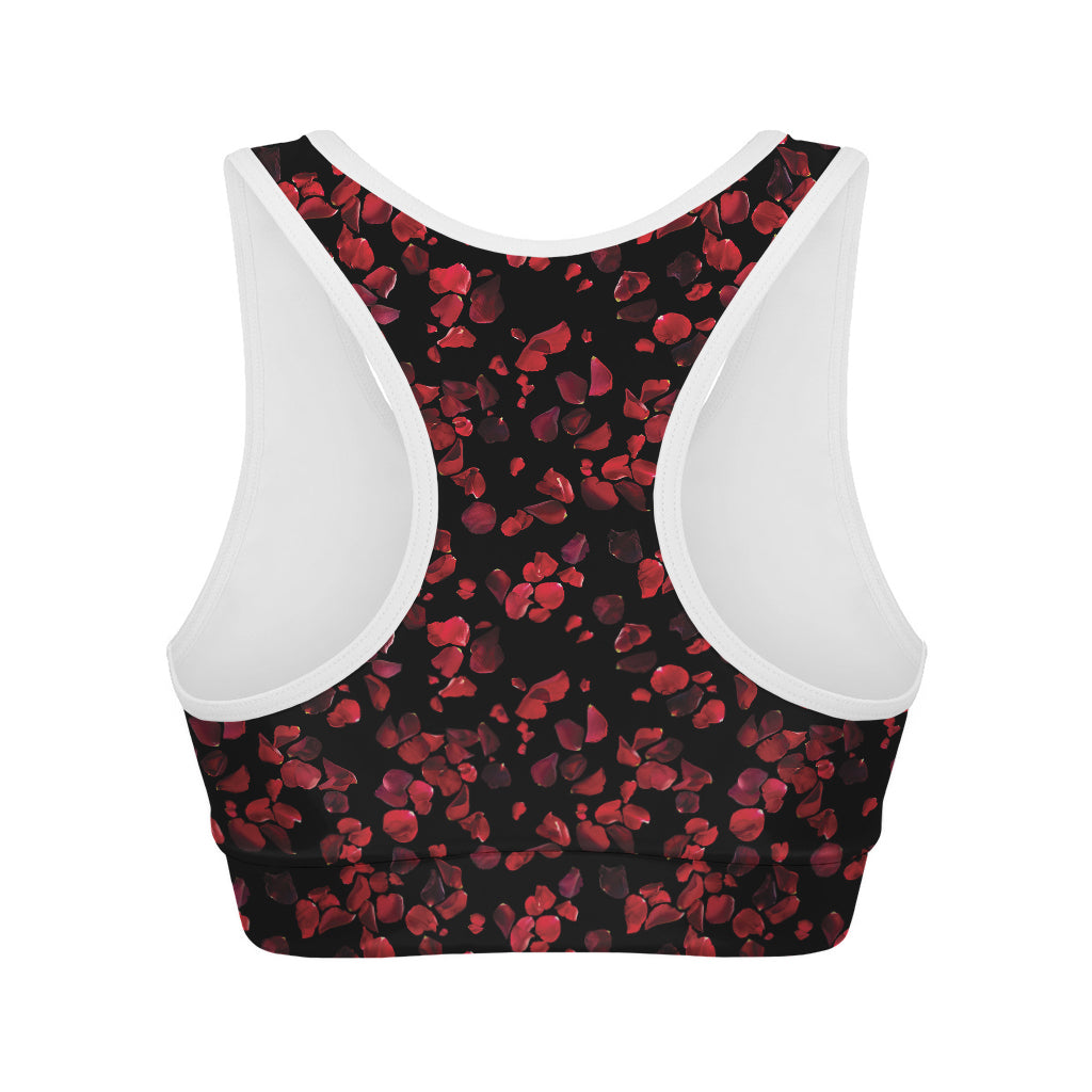 Rose Petals Pattern Print Women's Sports Bra