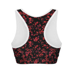 Rose Petals Pattern Print Women's Sports Bra