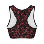 Rose Petals Pattern Print Women's Sports Bra