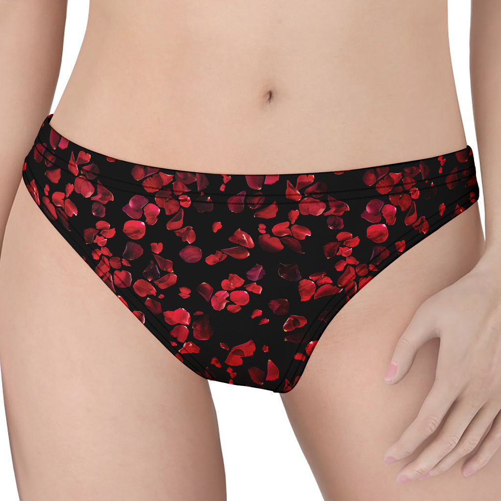 Rose Petals Pattern Print Women's Thong