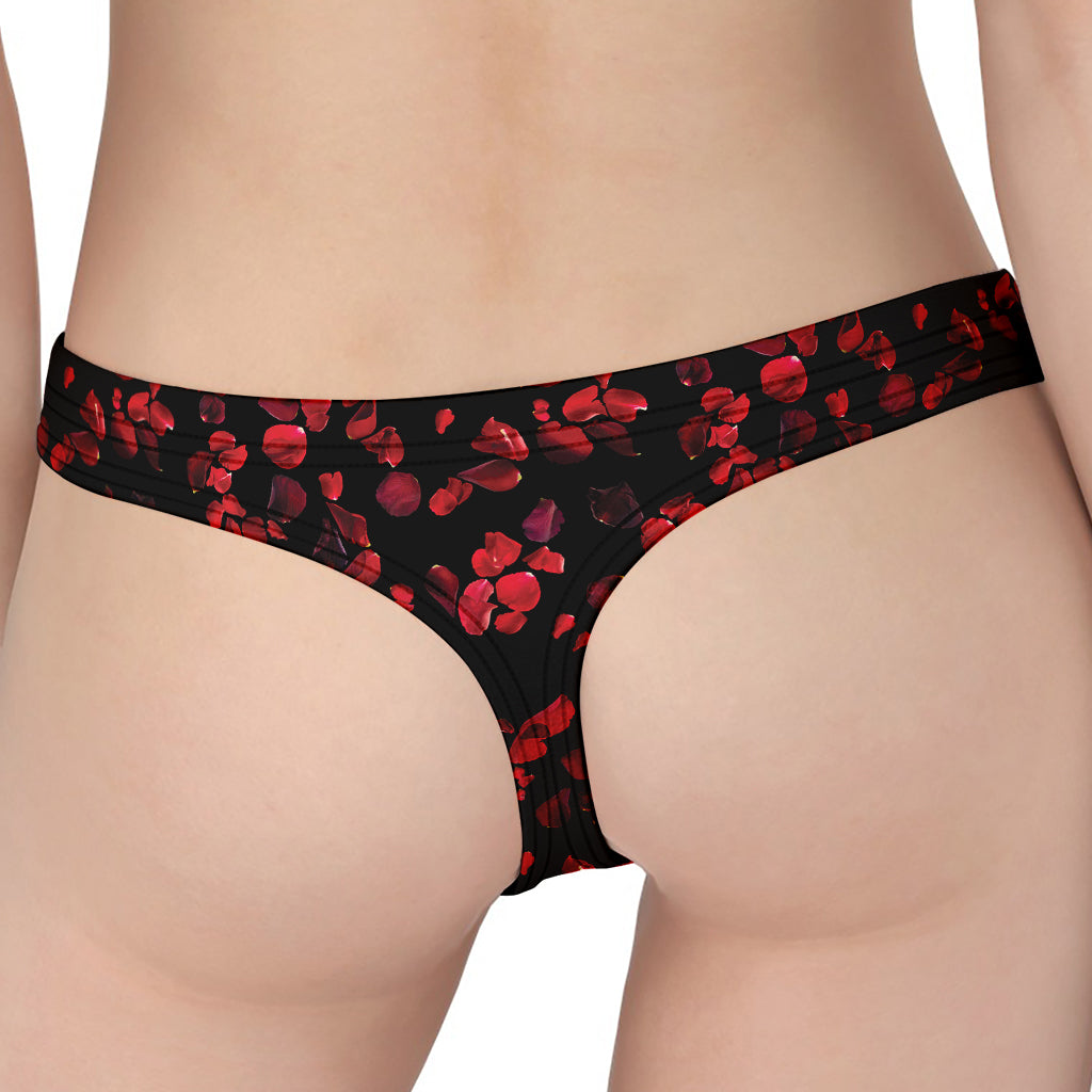 Rose Petals Pattern Print Women's Thong