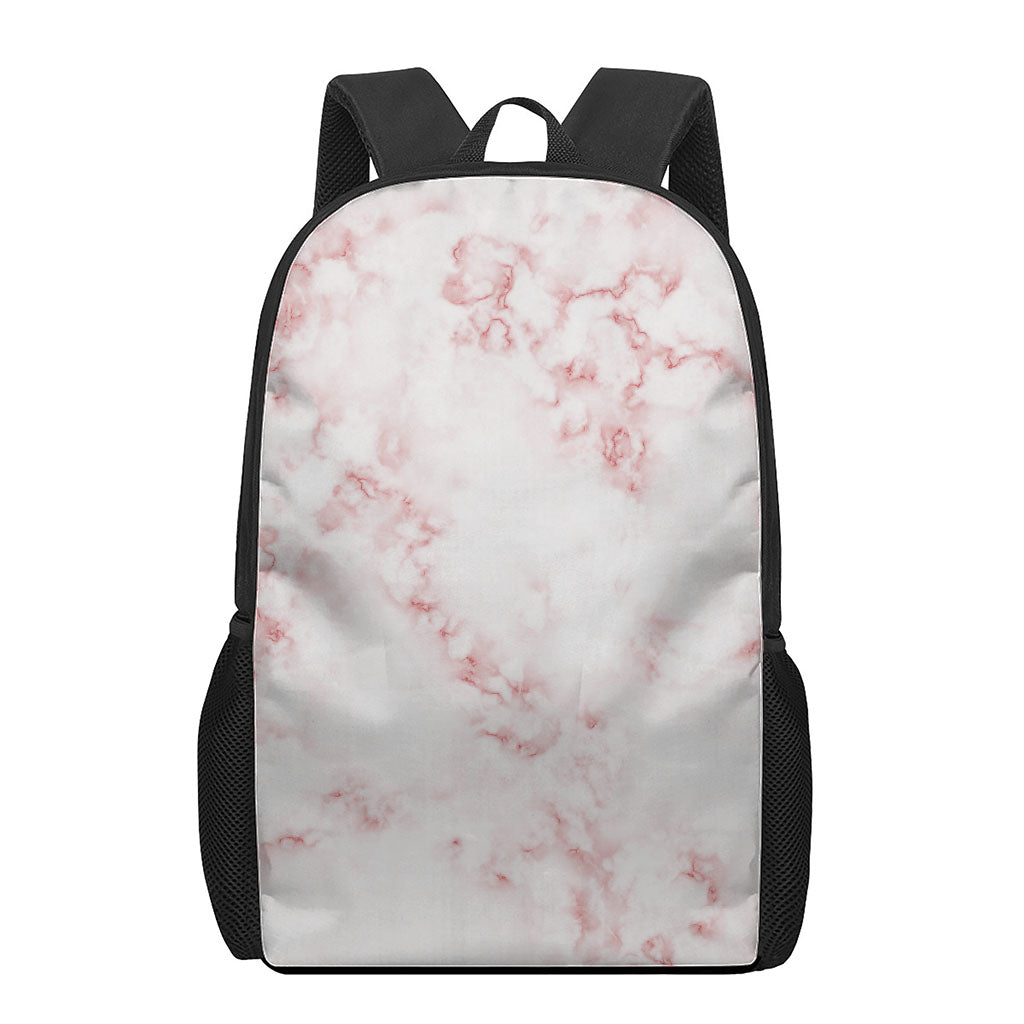 Rose Pink Marble Print 17 Inch Backpack
