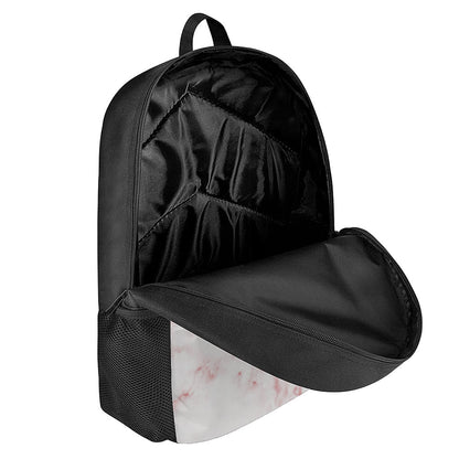 Rose Pink Marble Print 17 Inch Backpack