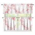 Rose Pink Marble Print 3 Piece Kitchen Curtains