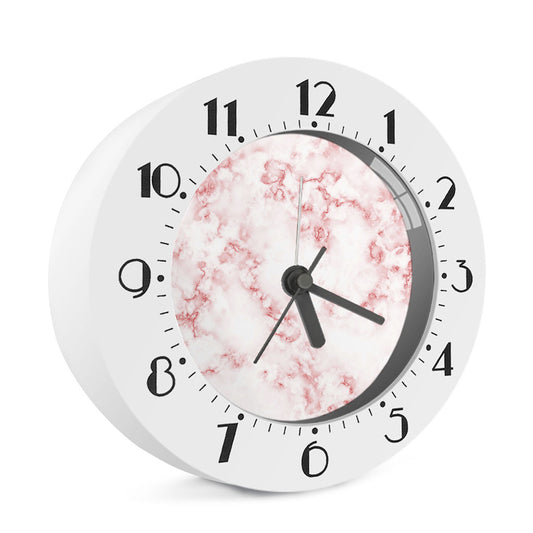 Rose Pink Marble Print Alarm Clock