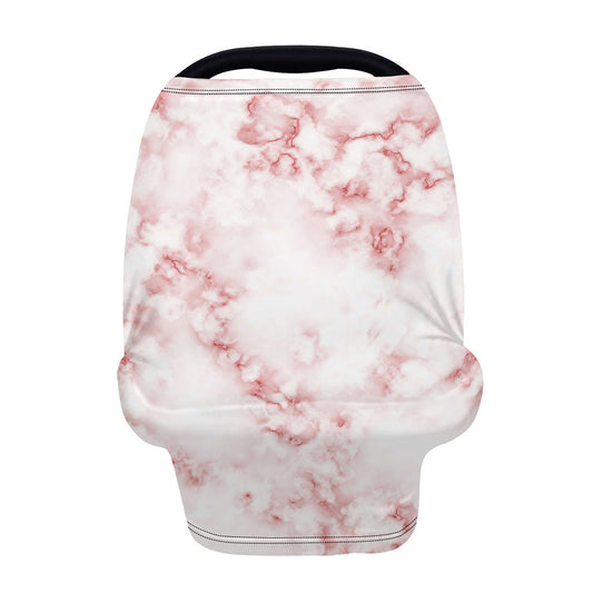 Rose Pink Marble Print Baby Seat Cover