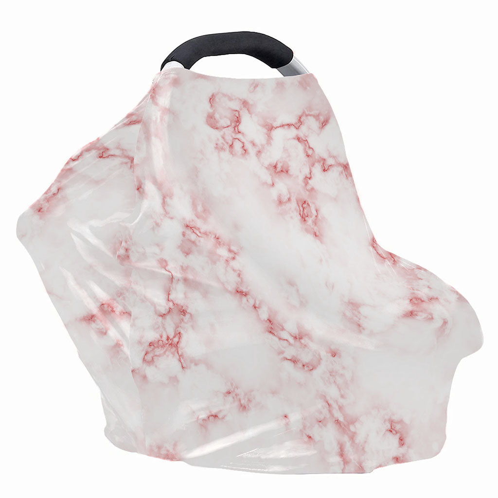Rose Pink Marble Print Baby Seat Cover