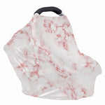 Rose Pink Marble Print Baby Seat Cover