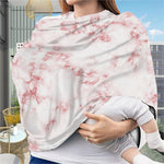 Rose Pink Marble Print Baby Seat Cover