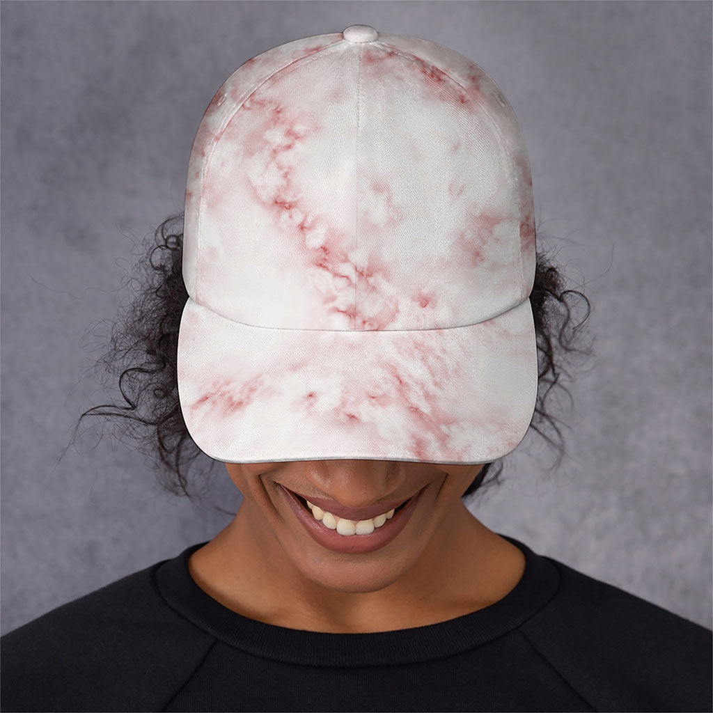 Rose Pink Marble Print Baseball Cap