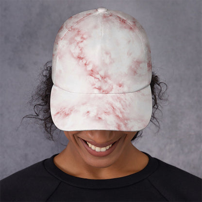 Rose Pink Marble Print Baseball Cap