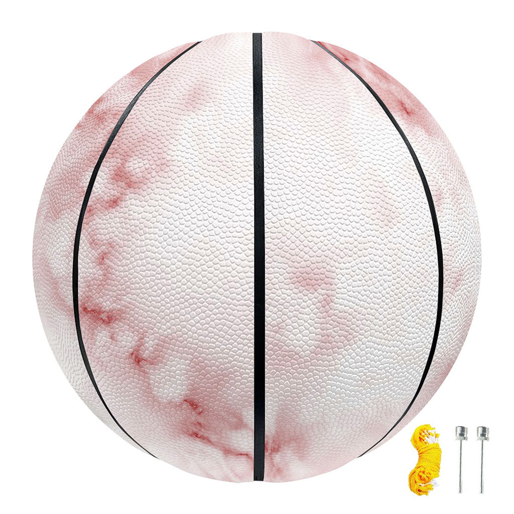 Rose Pink Marble Print Basketball