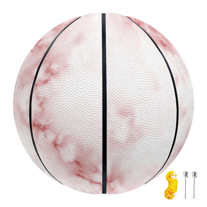 Rose Pink Marble Print Basketball