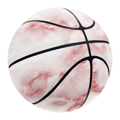 Rose Pink Marble Print Basketball