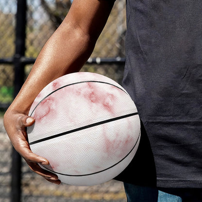 Rose Pink Marble Print Basketball