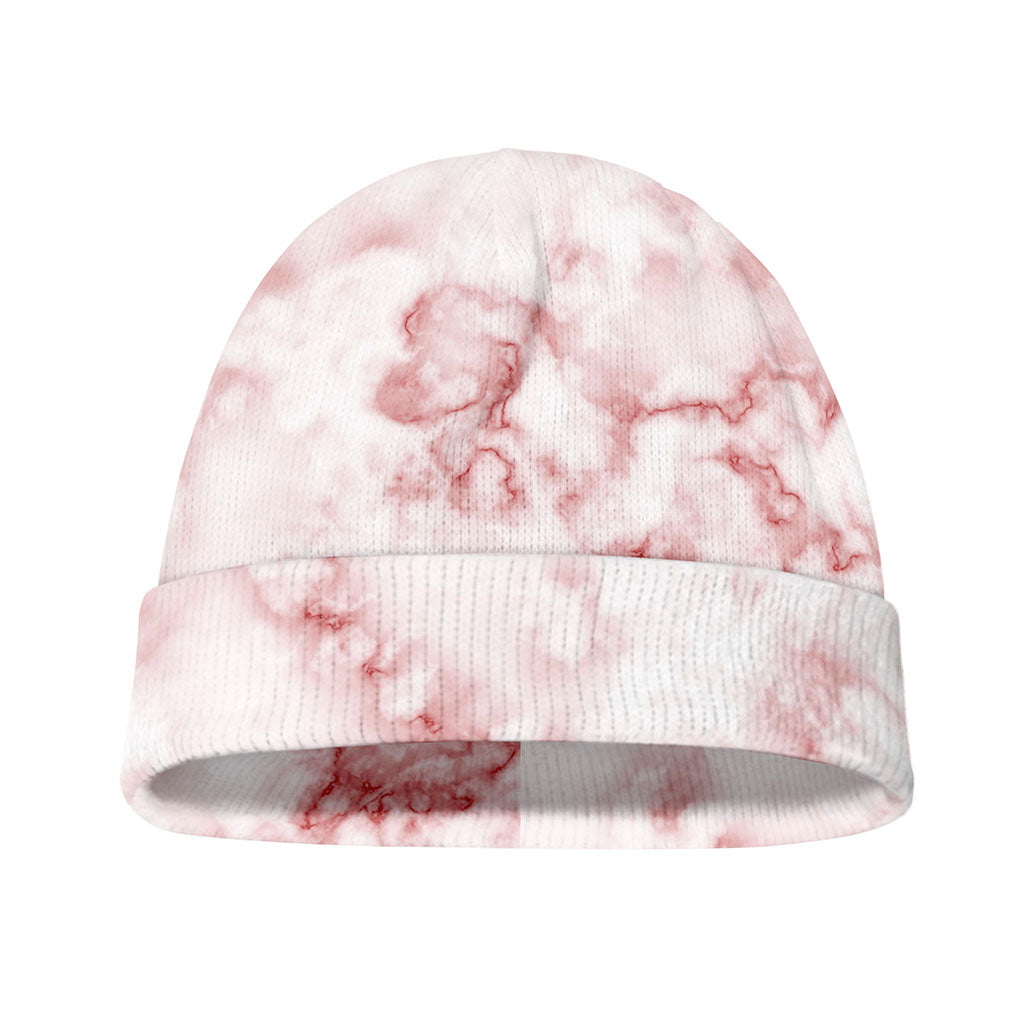 Rose Pink Marble Print Beanie