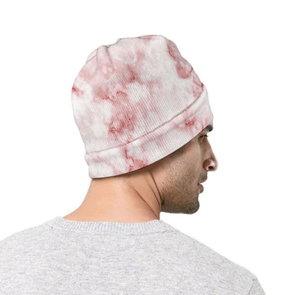 Rose Pink Marble Print Beanie