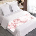 Rose Pink Marble Print Bed Runner