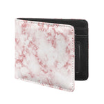 Rose Pink Marble Print Bifold Wallet