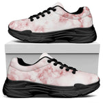 Rose Pink Marble Print Black Chunky Shoes