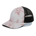 Rose Pink Marble Print Black Mesh Trucker Cap