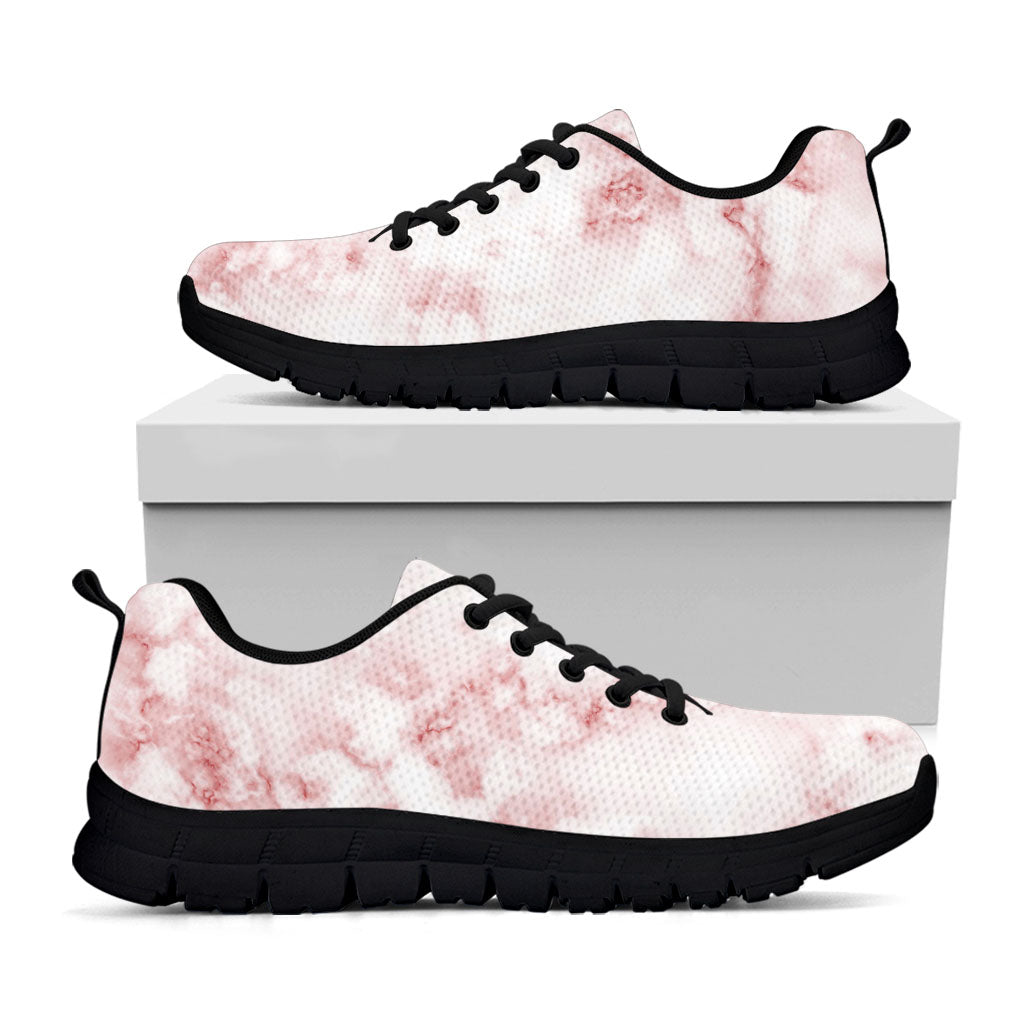 Rose Pink Marble Print Black Running Shoes