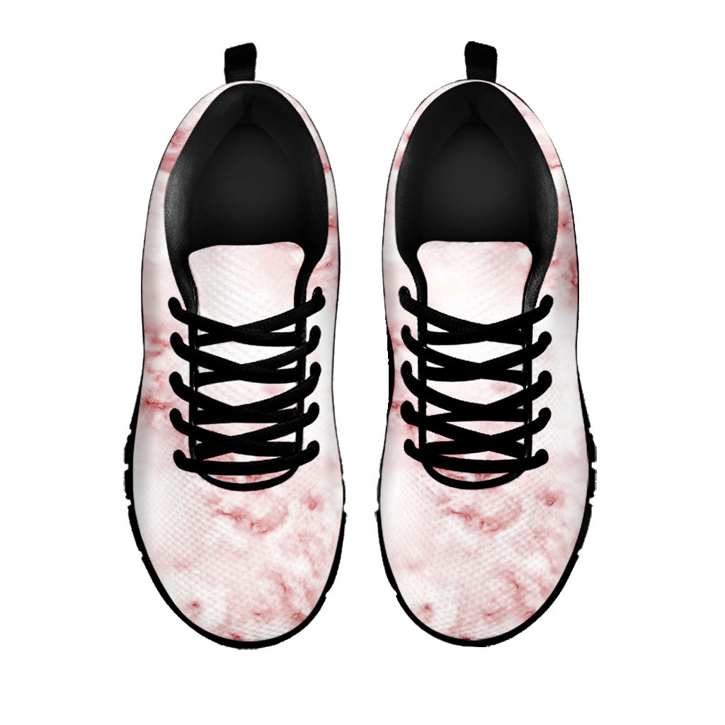 Rose Pink Marble Print Black Running Shoes