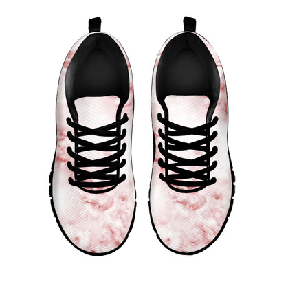 Rose Pink Marble Print Black Running Shoes