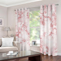 Rose Pink Marble Print Dimout Grommet Curtains