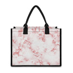 Rose Pink Marble Print Canvas Tote Bag