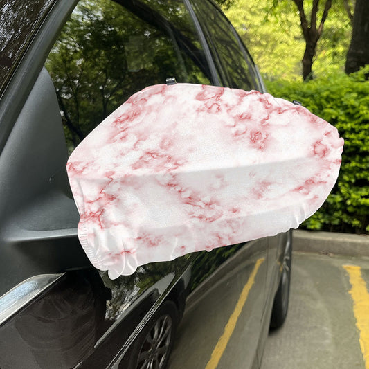 Rose Pink Marble Print Car Side Mirror Covers