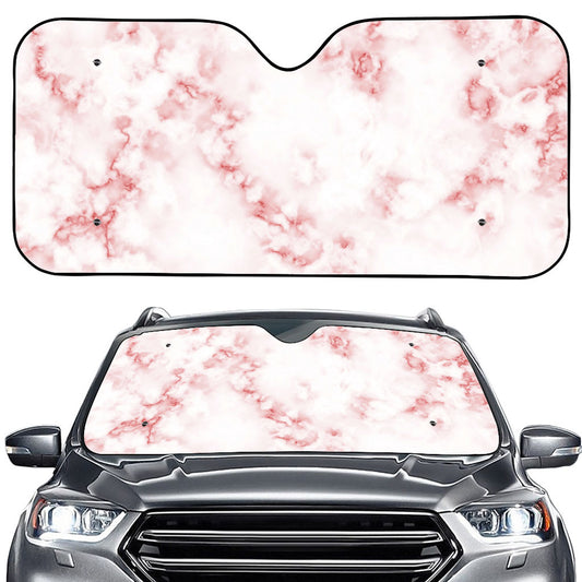 Rose Pink Marble Print Car Windshield Sun Shade