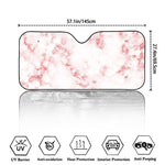 Rose Pink Marble Print Car Windshield Sun Shade