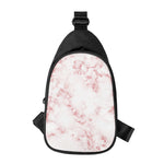 Rose Pink Marble Print Chest Bag