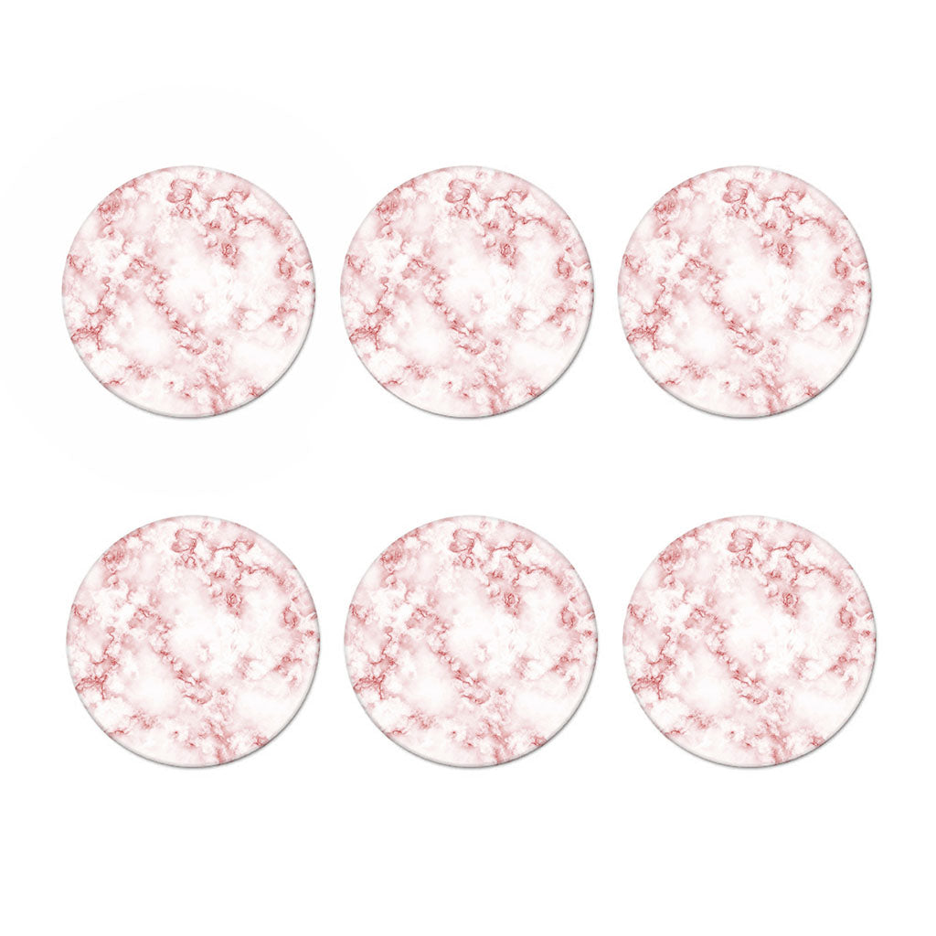 Rose Pink Marble Print Coaster Set