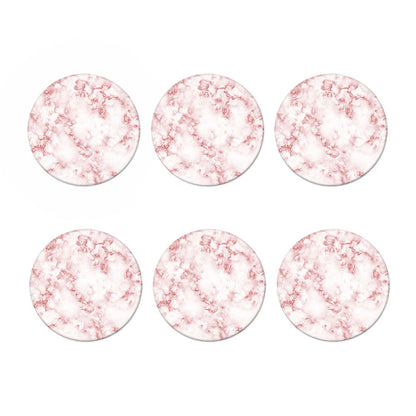 Rose Pink Marble Print Coaster Set