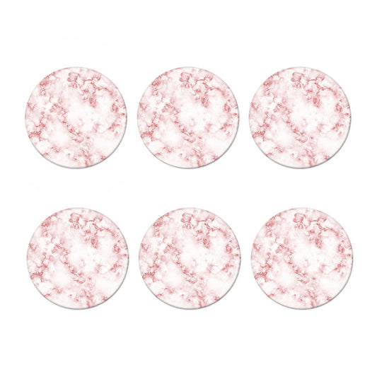 Rose Pink Marble Print Coaster Set