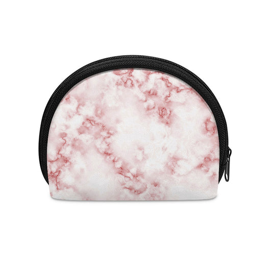 Rose Pink Marble Print Coin Purse