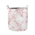 Rose Pink Marble Print Collapsible Laundry Basket